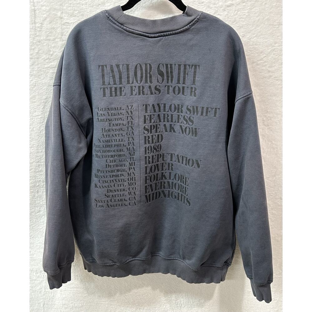 Taylor Swift The Eras Tour Sweatshirt Gray Crewneck Womens MED DISCOLORED - Picture 2 of 13